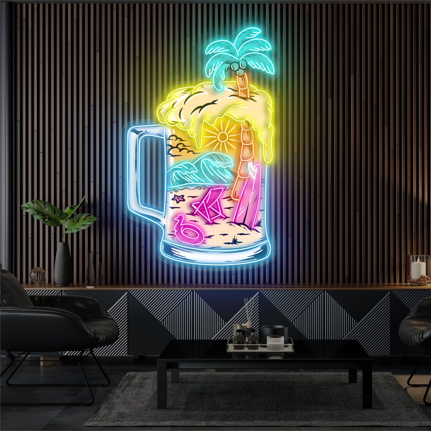 Enseigne néon LED Motif Bière Tropicale