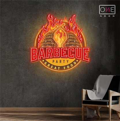 Enseigne néon LED pour barbecue, bonne cuisine, œuvre d'art