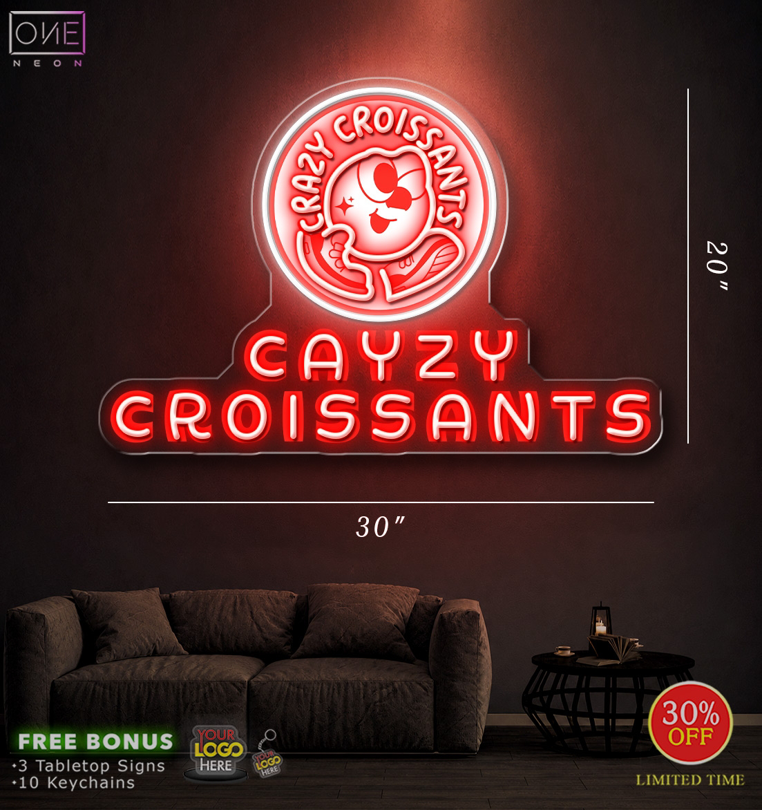 CAYZY CROISSANTS | LED Neon Sign