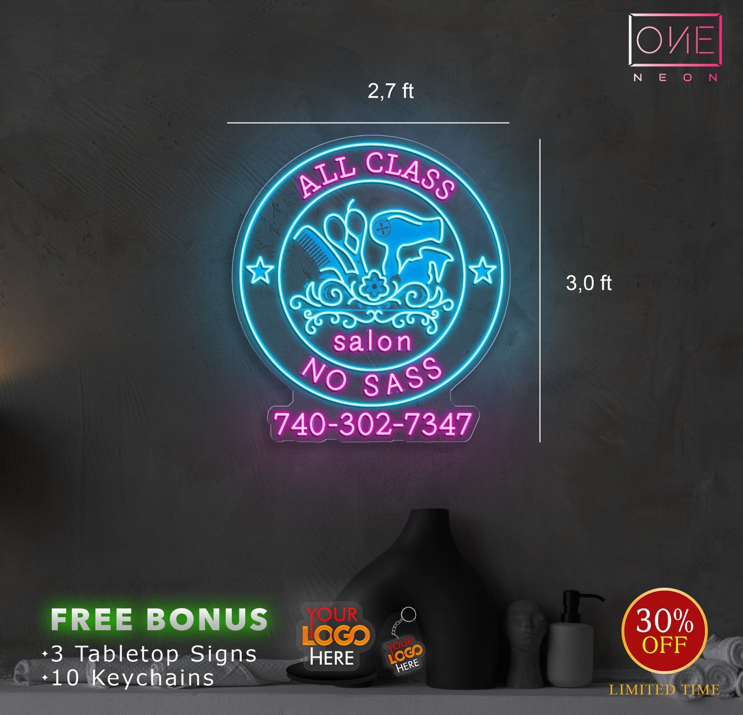 ALL CLASS SALON | LED Neon Sign