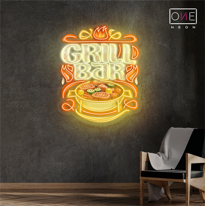 Enseigne néon LED "BBQ Grill Bar Artwork"