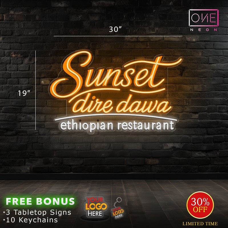 Sunset dire dawa ethiopian restaurant | LED Neon Sign
