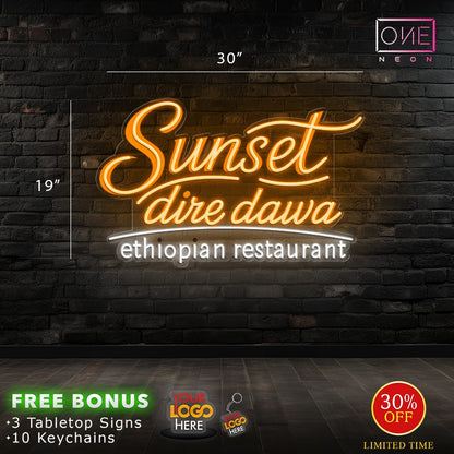 Sunset dire dawa ethiopian restaurant | LED Neon Sign