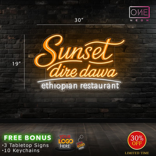 Sunset dire dawa ethiopian restaurant | LED Neon Sign