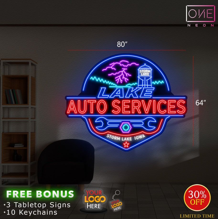 LAKE AUTO SERVICES | LED Neon Sign (outdoor use)
