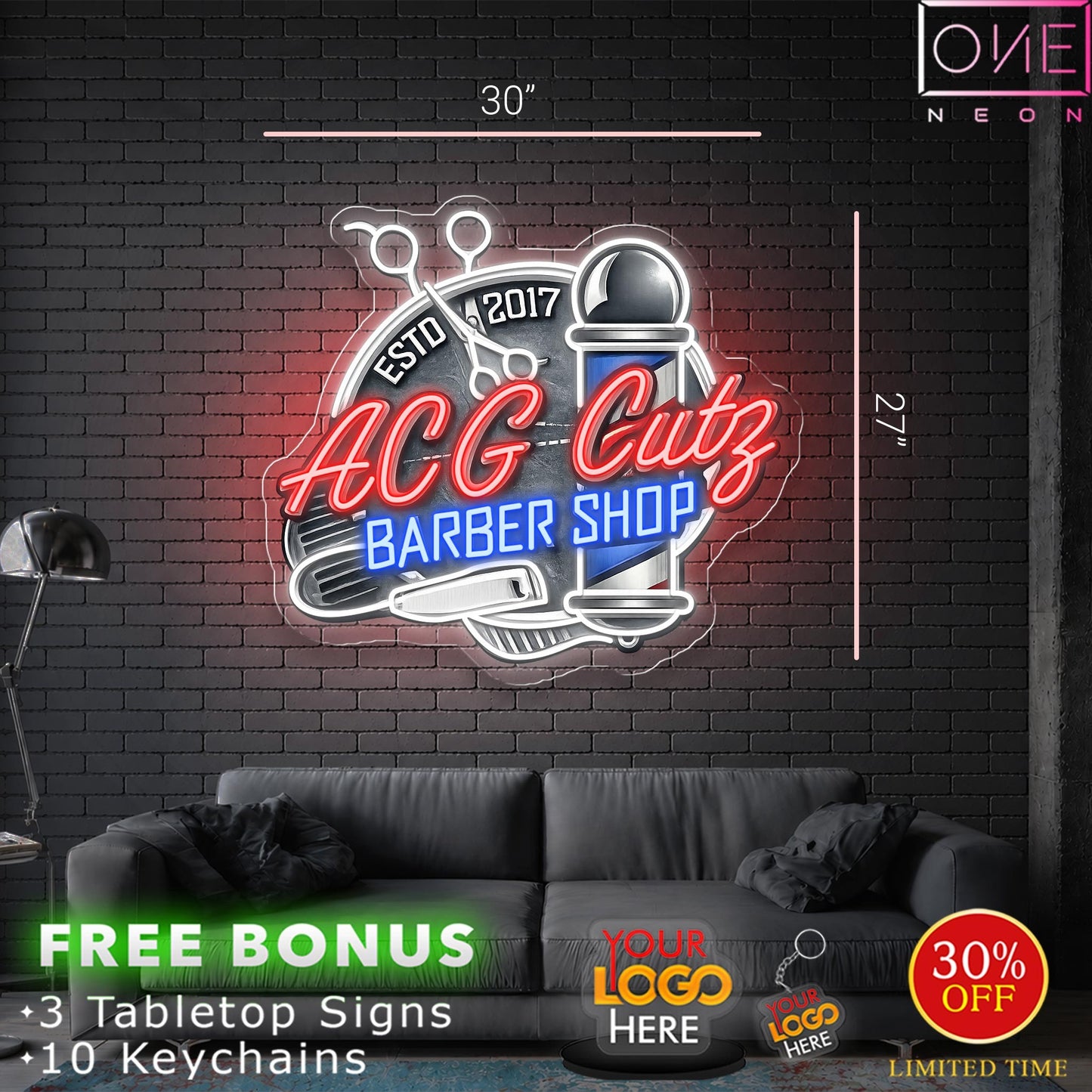ACG CUTZ BARBER SHOP | LED Neon Sign