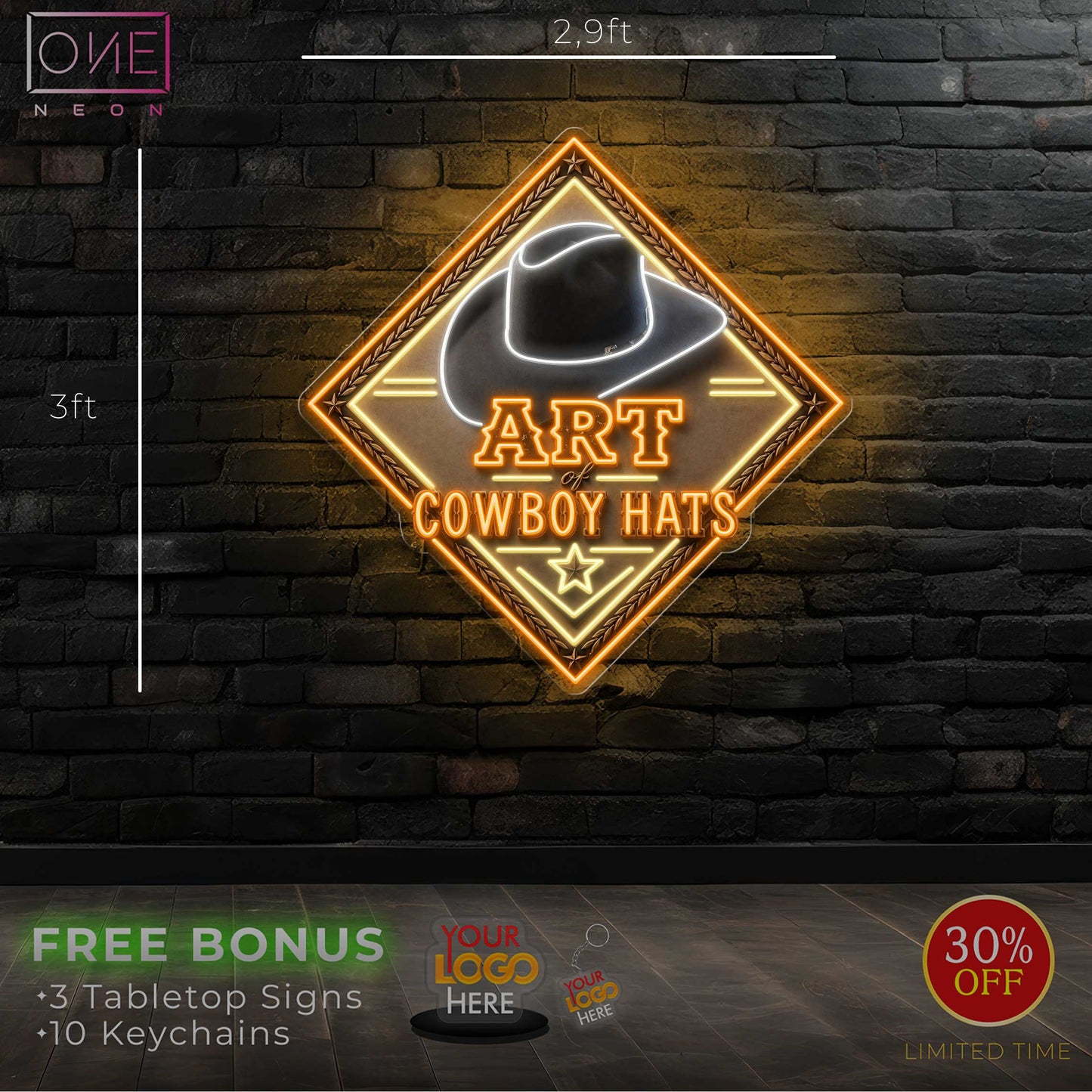 ART COWBOY HATS | LED Neon Sign