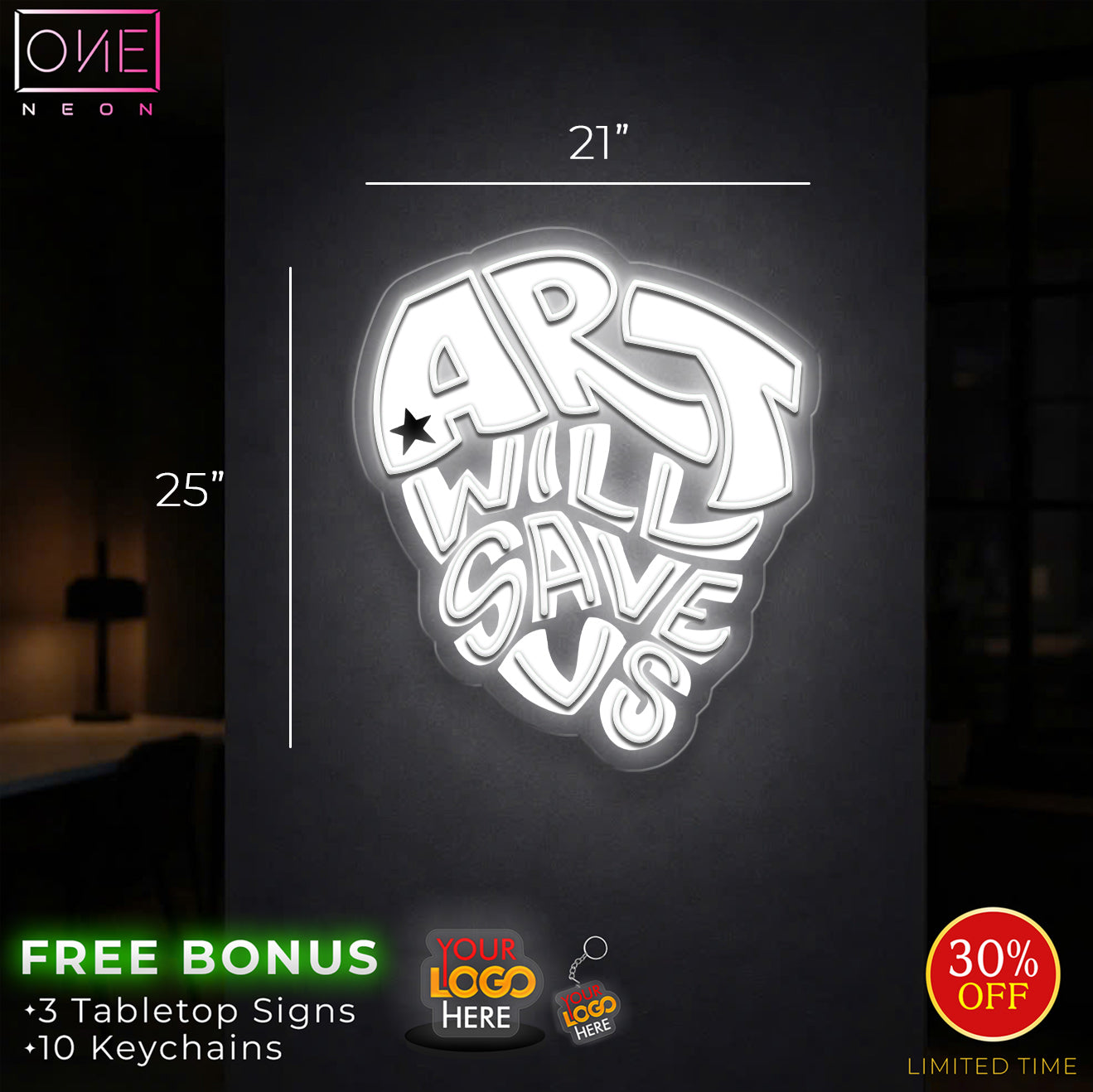 ART WILL SAVE US (RGB)| LED Neon Sign