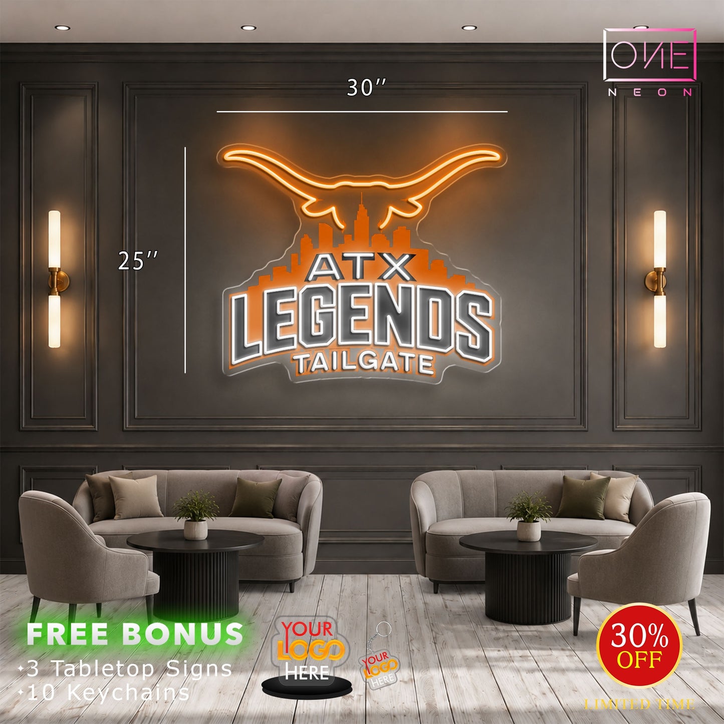 ATX LEGENDS TAIGATE | LED Neon Sign