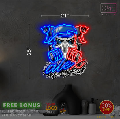 Enseigne néon LED œuvre d'art Tatoueur