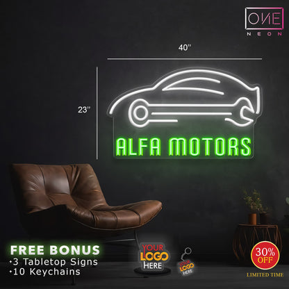 ALFA MOTORS | LED Neon Sign (Waterproof)