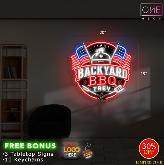 BACKYARD BBQ TREV| LED Neon Sign