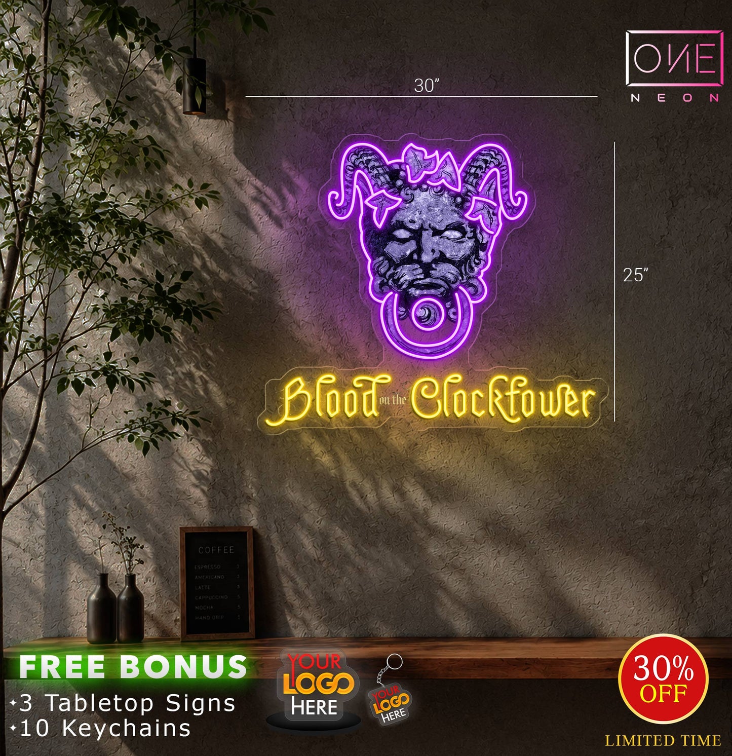 Enseigne néon LED œuvre d'art Tatoueur