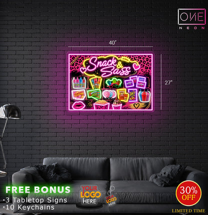 SNACKS & SASS | LED Neon Sign