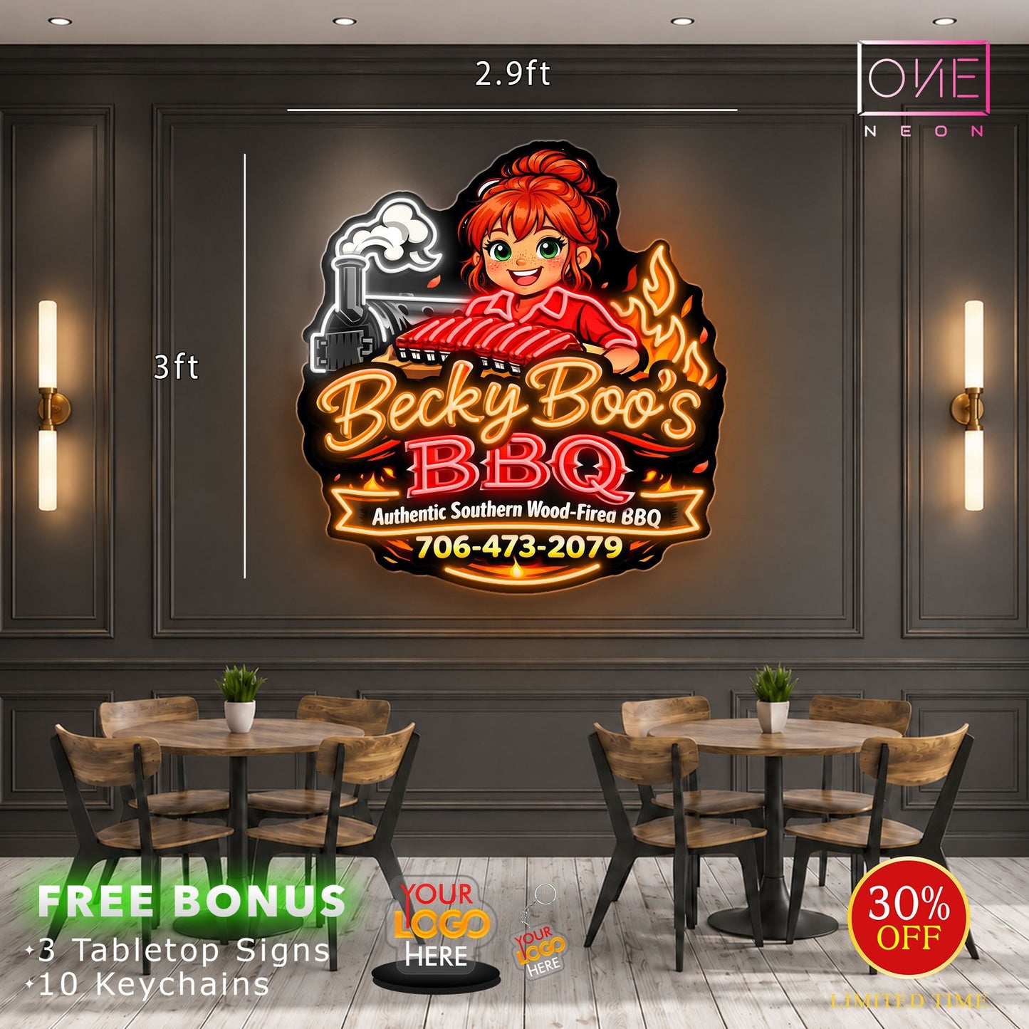 Becky Boo's BBQ | LED Neon Sign
