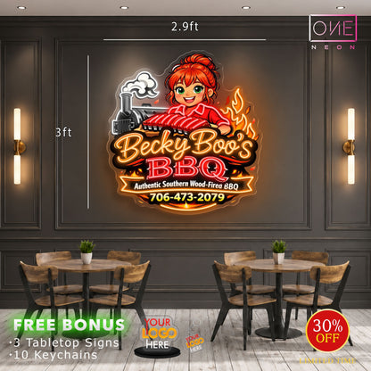 Becky Boo's BBQ | LED Neon Sign