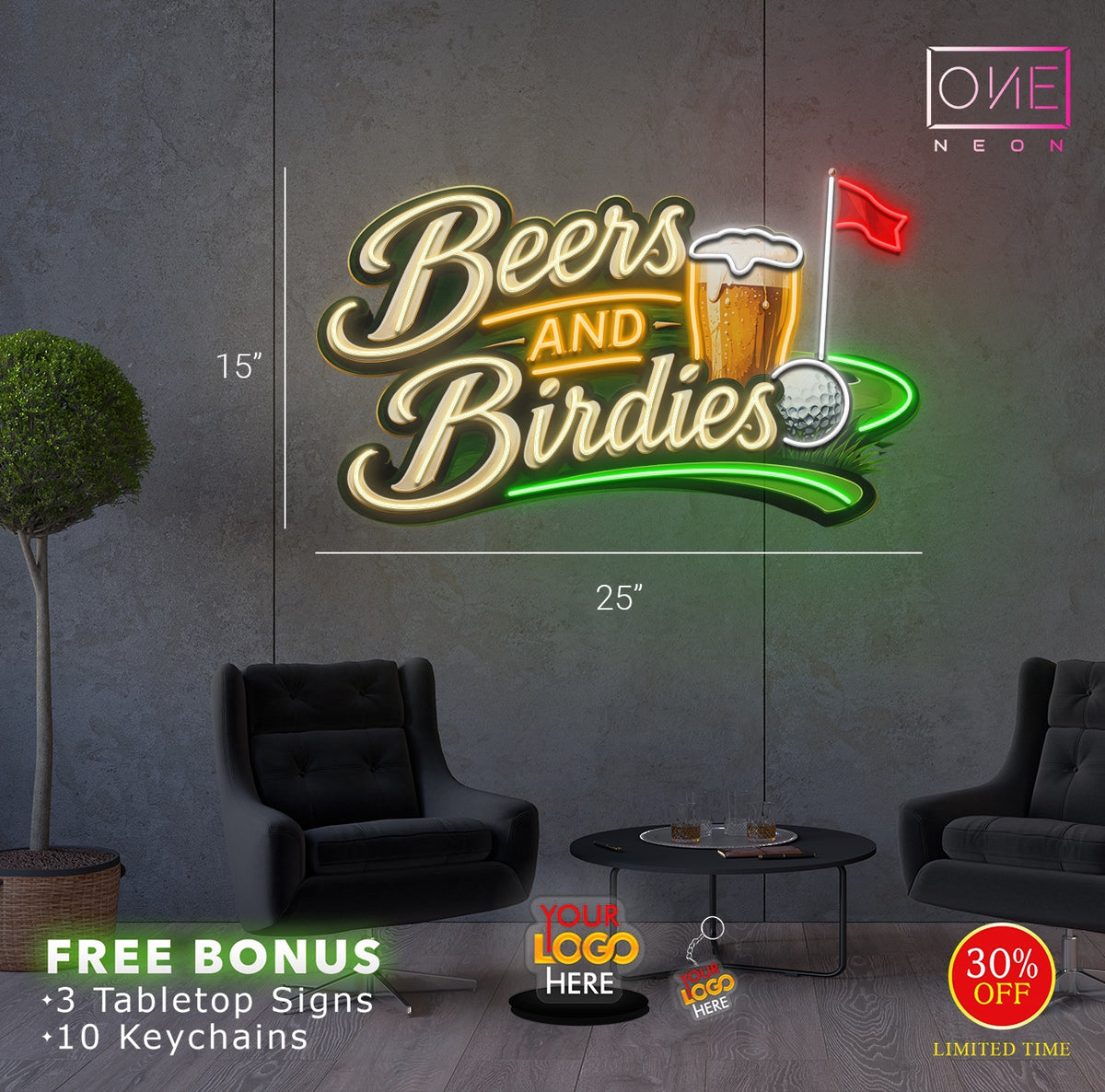Beers and Birdies | LED Neon Sign