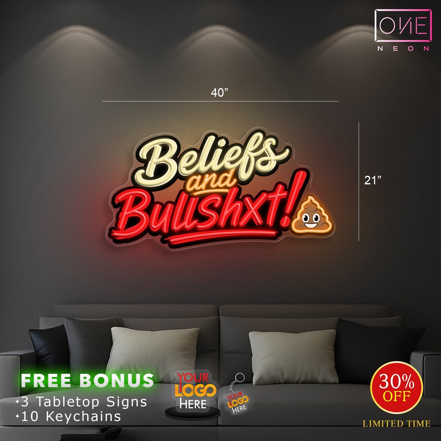 Beliefs and Bullshxt!| LED Neon Sign