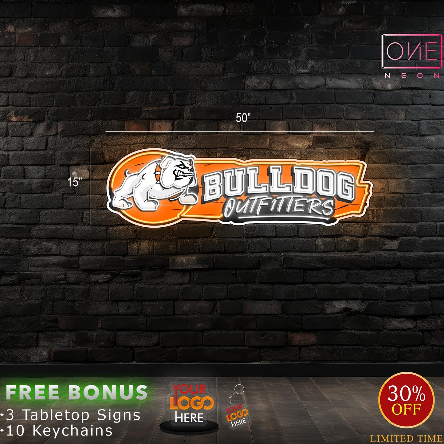 BULLDOG OUTFITTERS & OPEN | LED Neon Signs