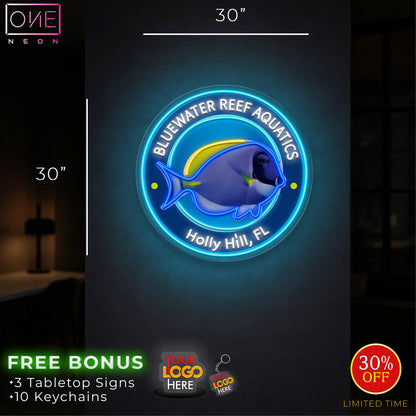 Bluewater reef aquatics | LED Neon Sign
