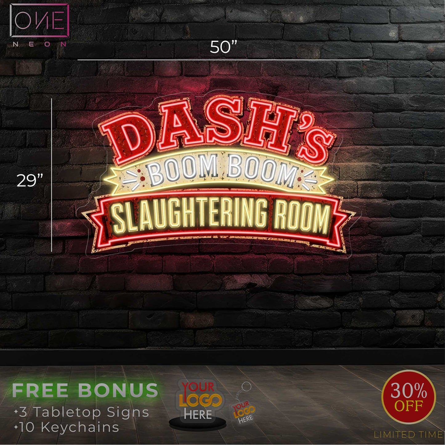 DASH's BOOM BOOM SLAUGHTERING ROOM | LED Neon Sign