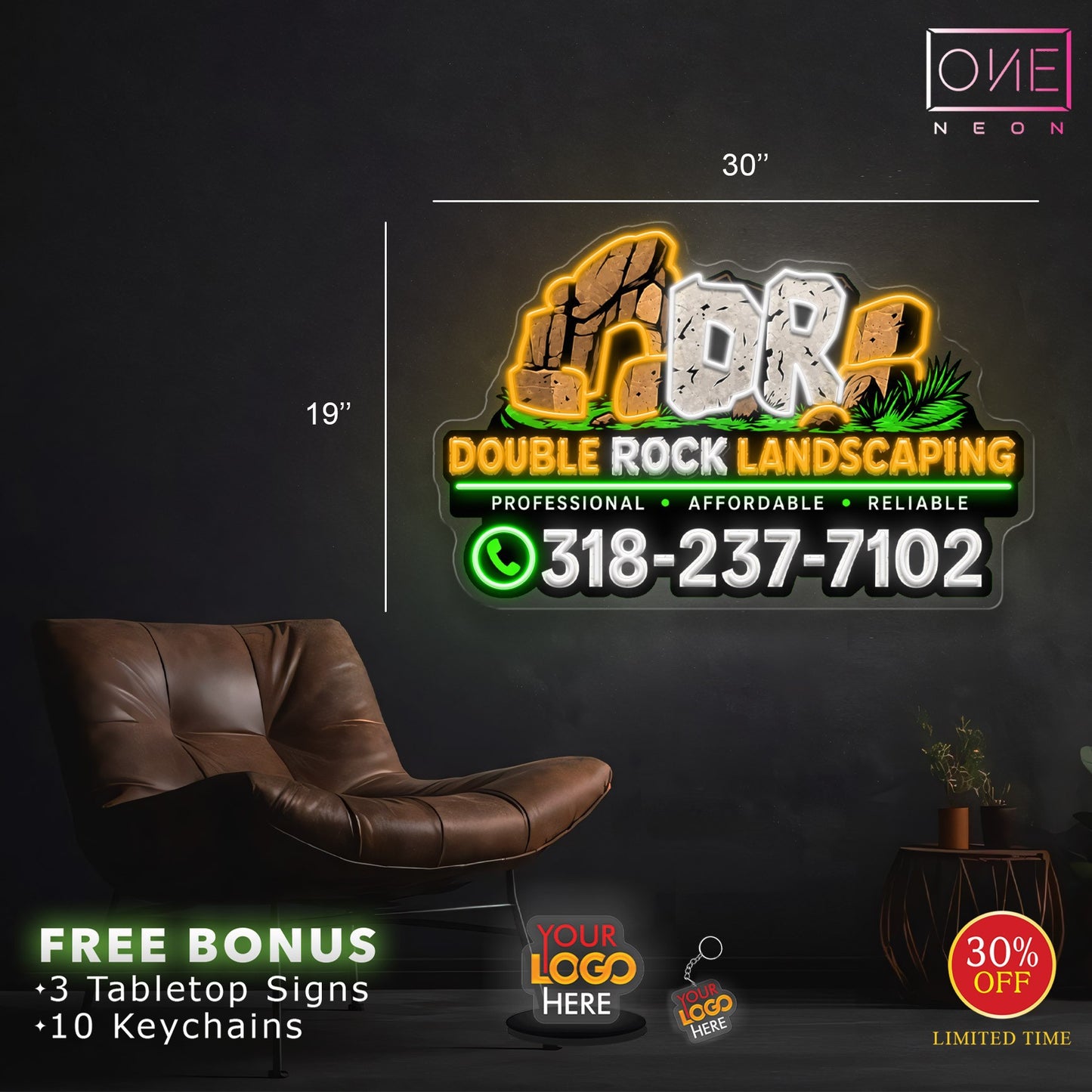 DOUBLE ROCK LANDSCAPING | LED Neon Sign