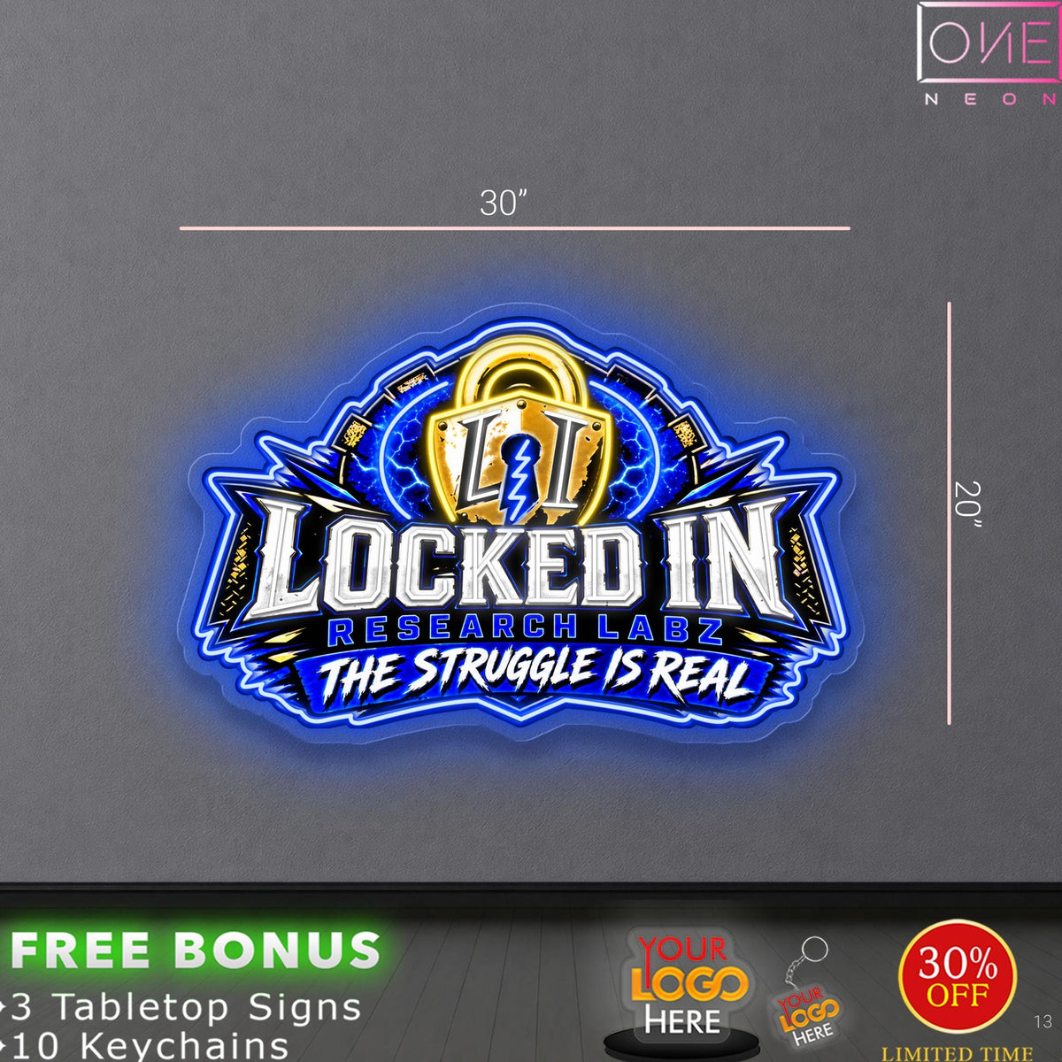 LOCKED IN | LED Neon Sign