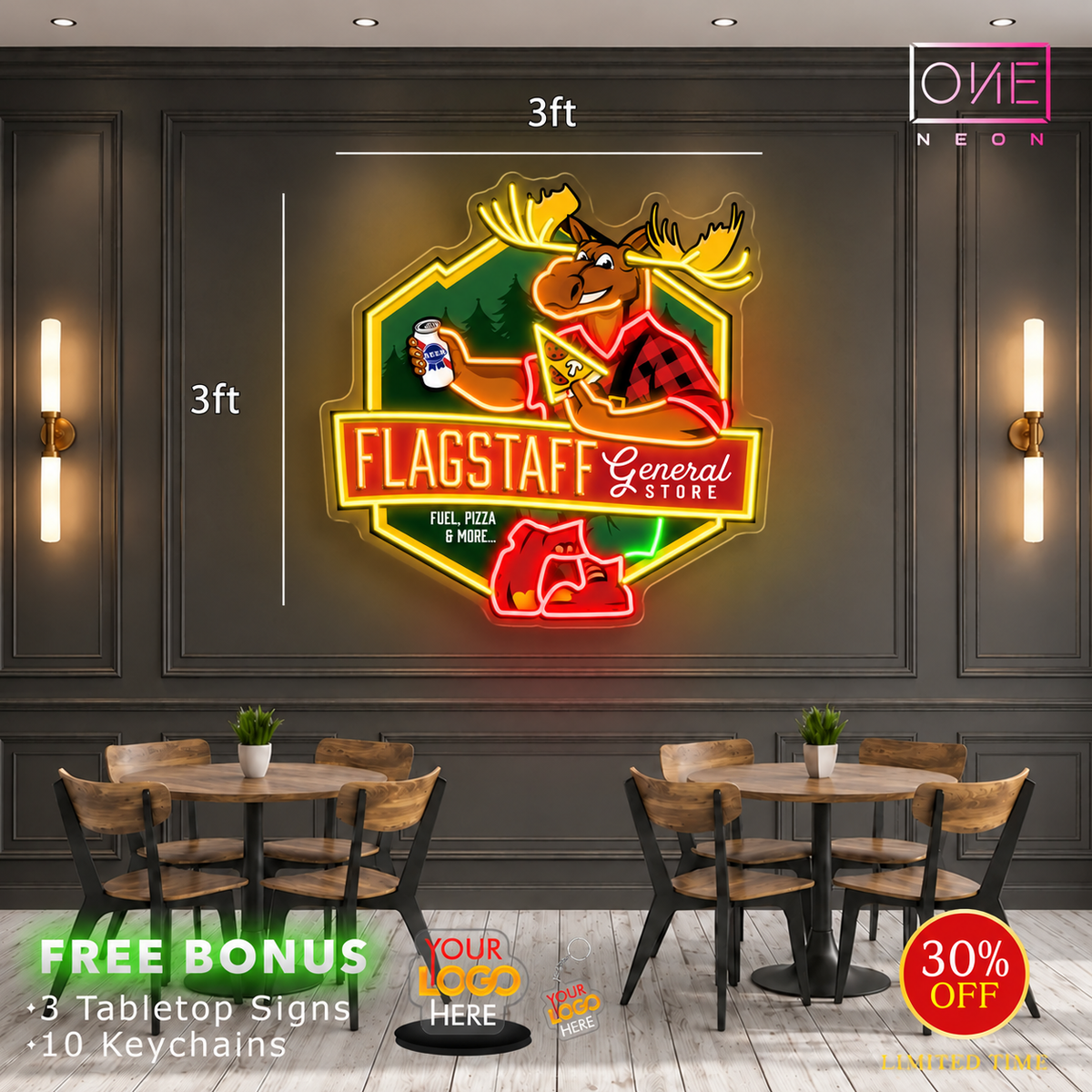 FLAGSTAFF General STORE | LED Neon Sign (2 signs)