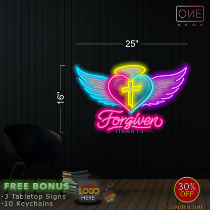 Forgiven Hearts| LED Neon Sign