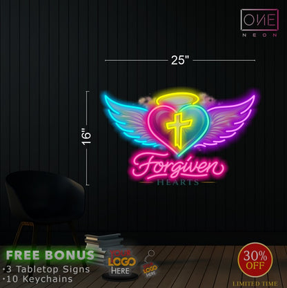 Forgiven Hearts| LED Neon Sign