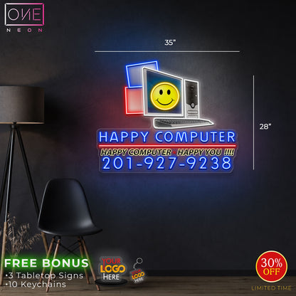 HAPPY COMPUTER | LED Neon Sign