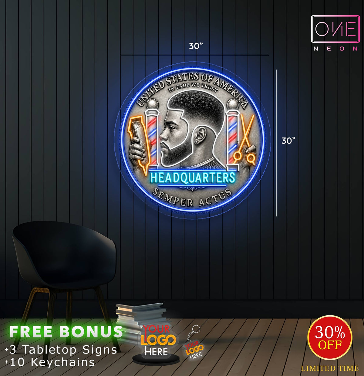 Enseigne néon LED œuvre d'art Tatoueur