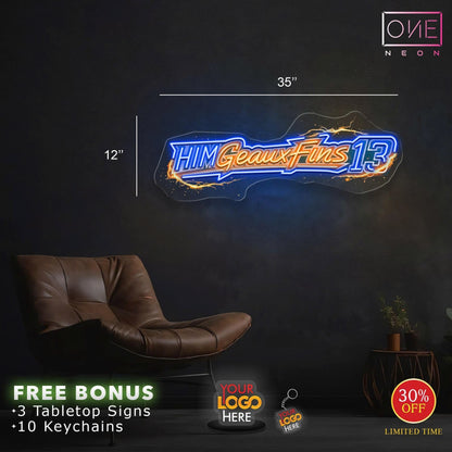 Him Geaux Fins 13 | LED Neon Sign