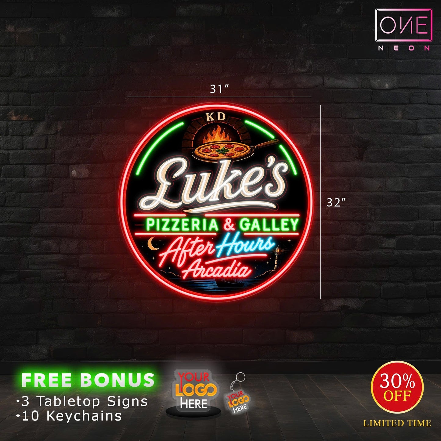 Luke's Pizzeria &Galley After Hours | LED Neon Sign