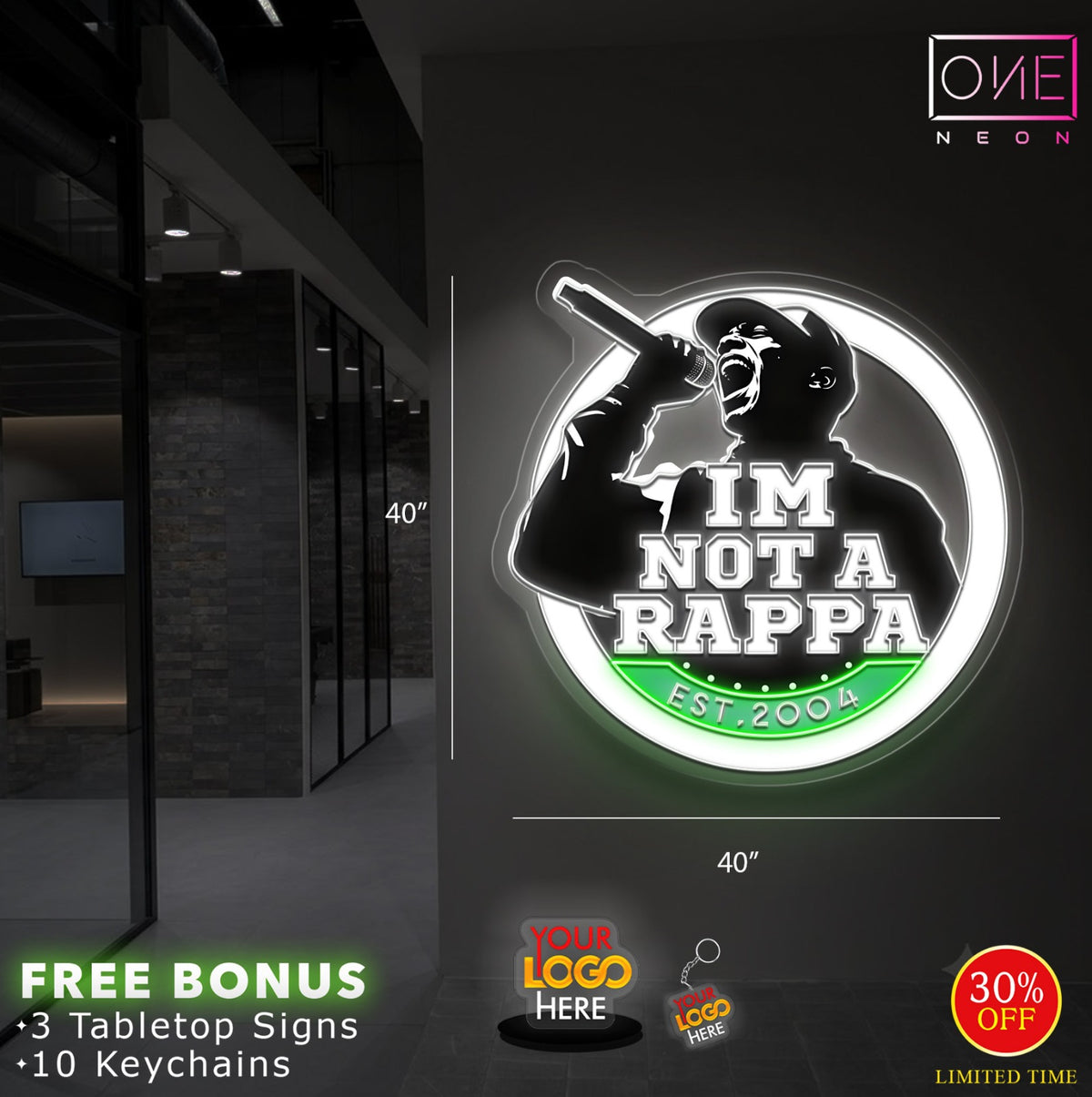 IM NOT A RAPPA | LED Neon Sign