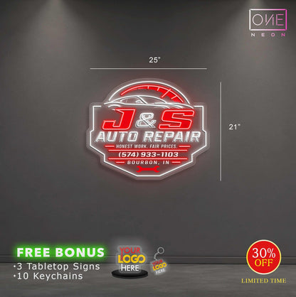 J & S AUTO REPAIR| LED Neon Sign