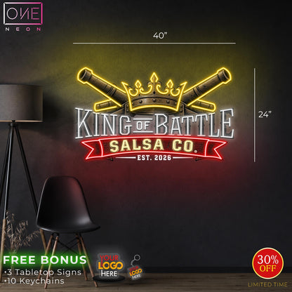 KING OF BATTLE SALSA CO.| LED Neon Sign