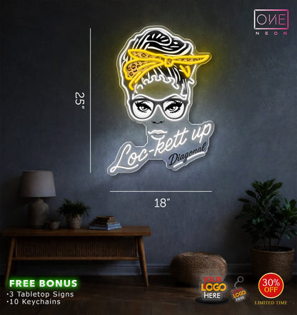 Loc-kett Up Diagonal | LED Neon Sign