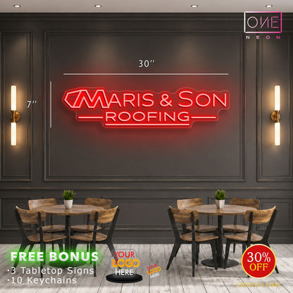 MARIS & SON ROOFING | LED Neon Sign