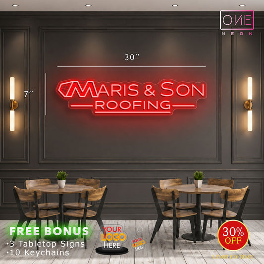 MARIS & SON ROOFING | LED Neon Sign
