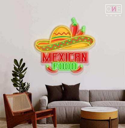 Enseigne lumineuse LED néon Œuvre d'art cuisine mexicaine