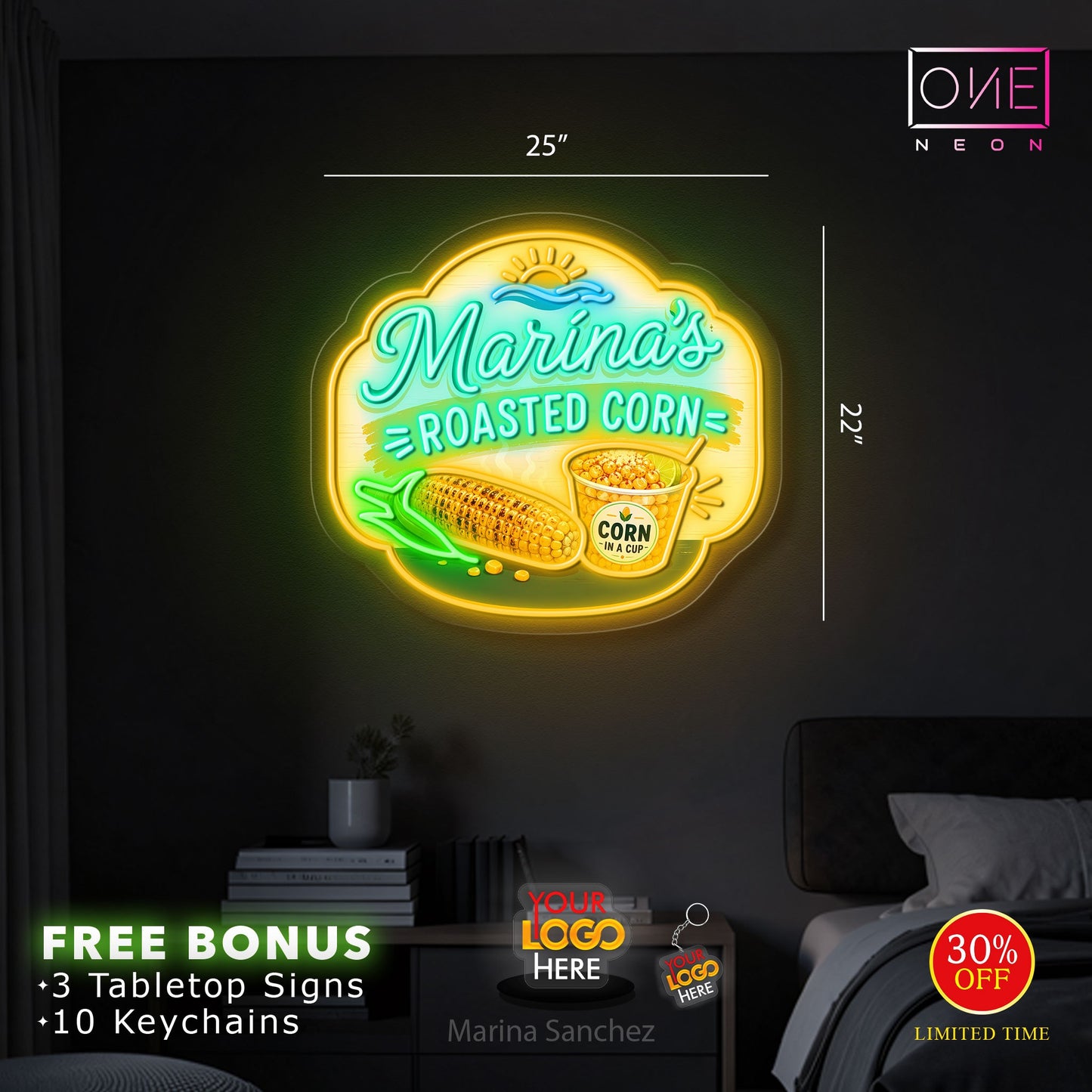 Marina's ROOASTED CORN | LED Neon Sign