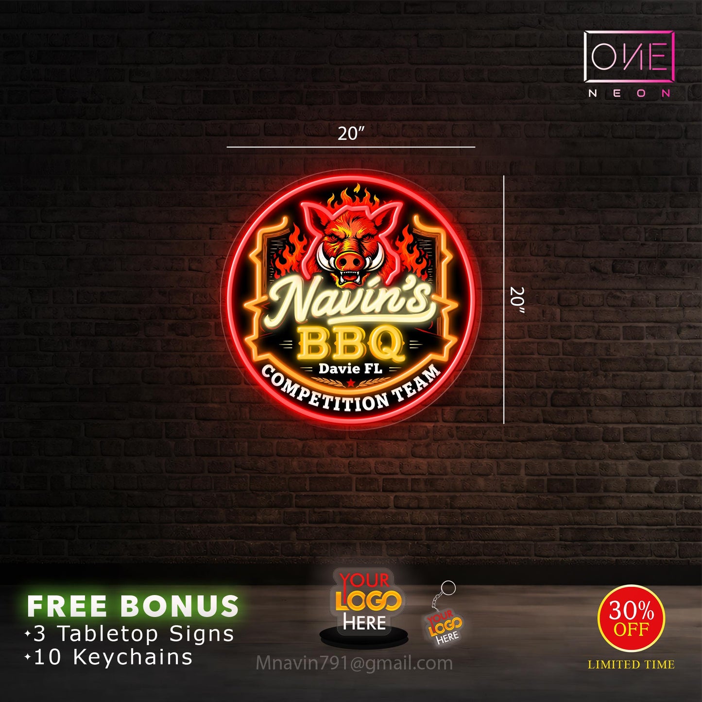 Navin's BBQ | LED Neon Sign