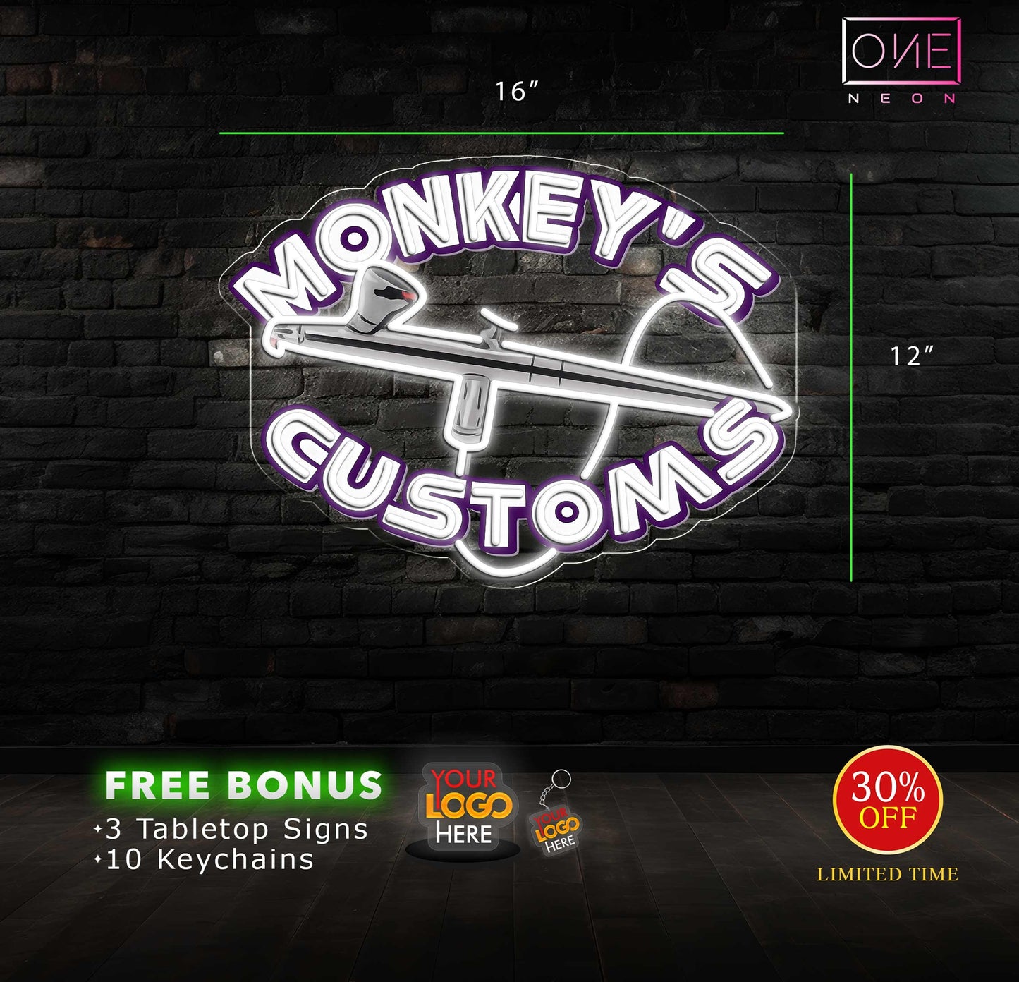 Monkey's Customs| LED Neon Sign