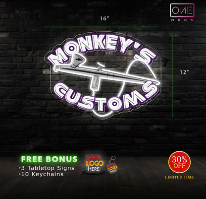 Monkey's Customs| LED Neon Sign