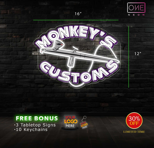 Monkey's Customs| LED Neon Sign