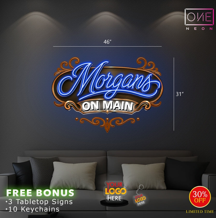 Kman & Morgans on Main | 2 LED Neon Signs (Waterproof)