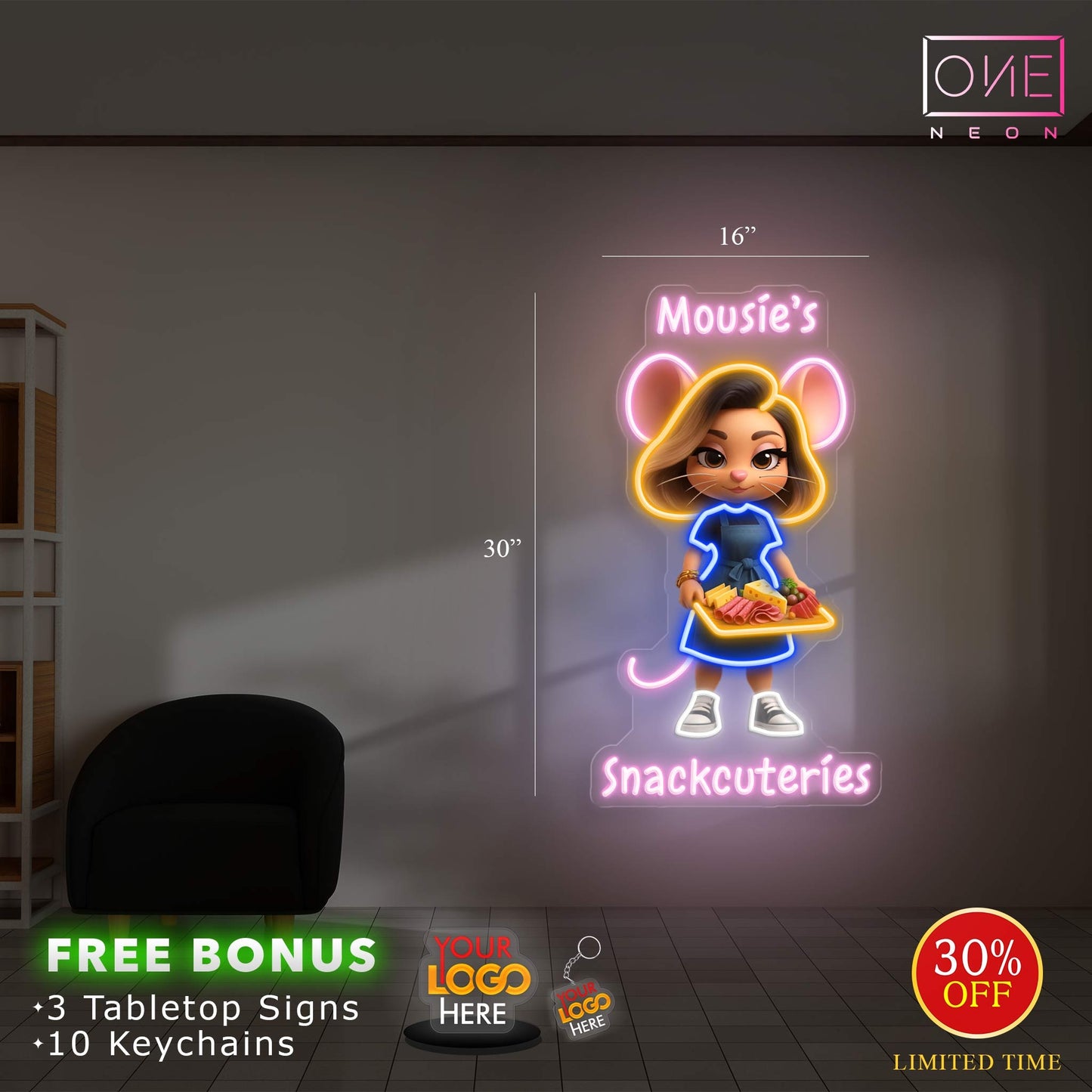 Mousie's Snackcuteries | LED Neon Sign