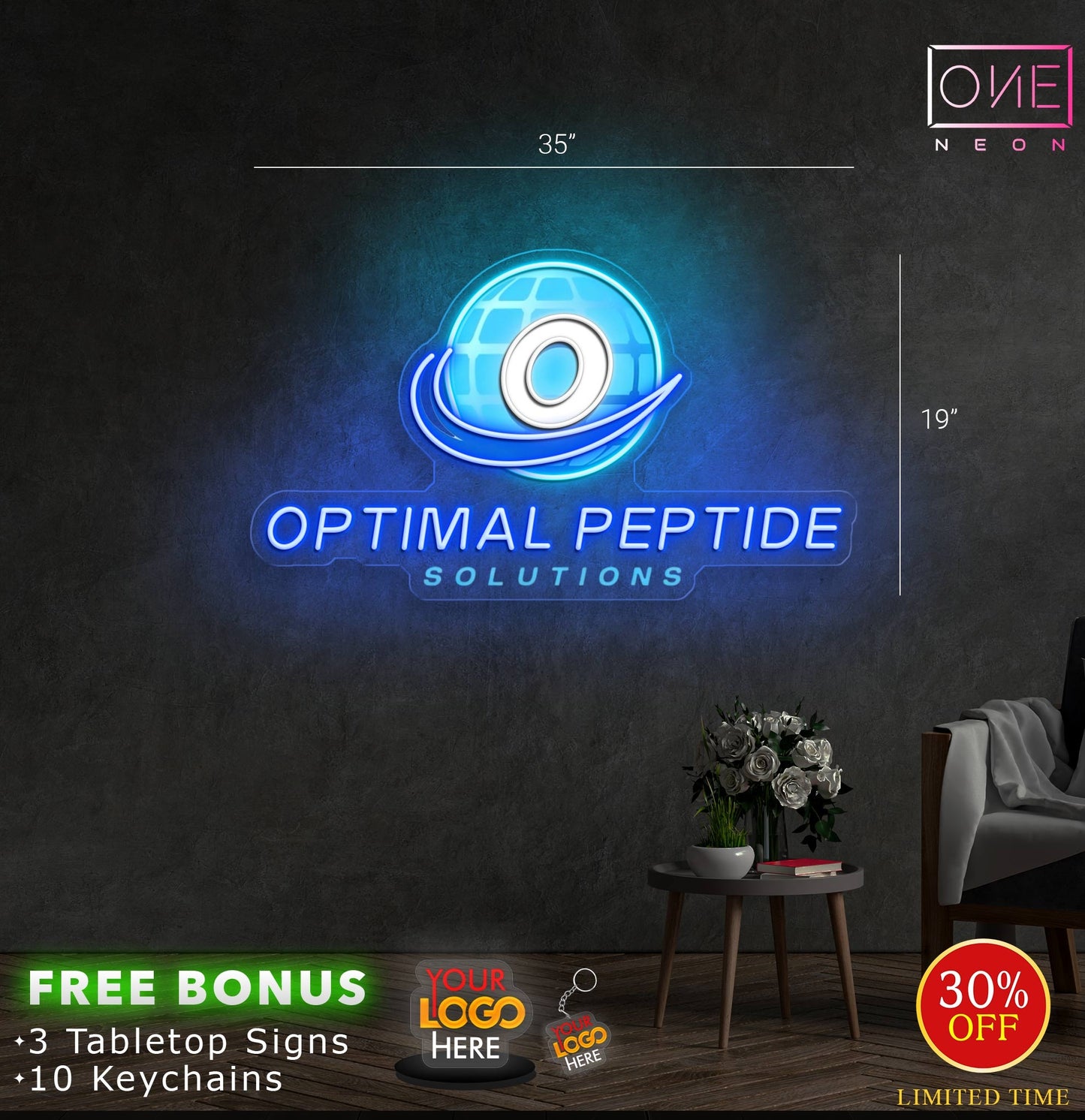 OPTIMAL PEPTIDE SOLUTIONS | LED Neon Sign