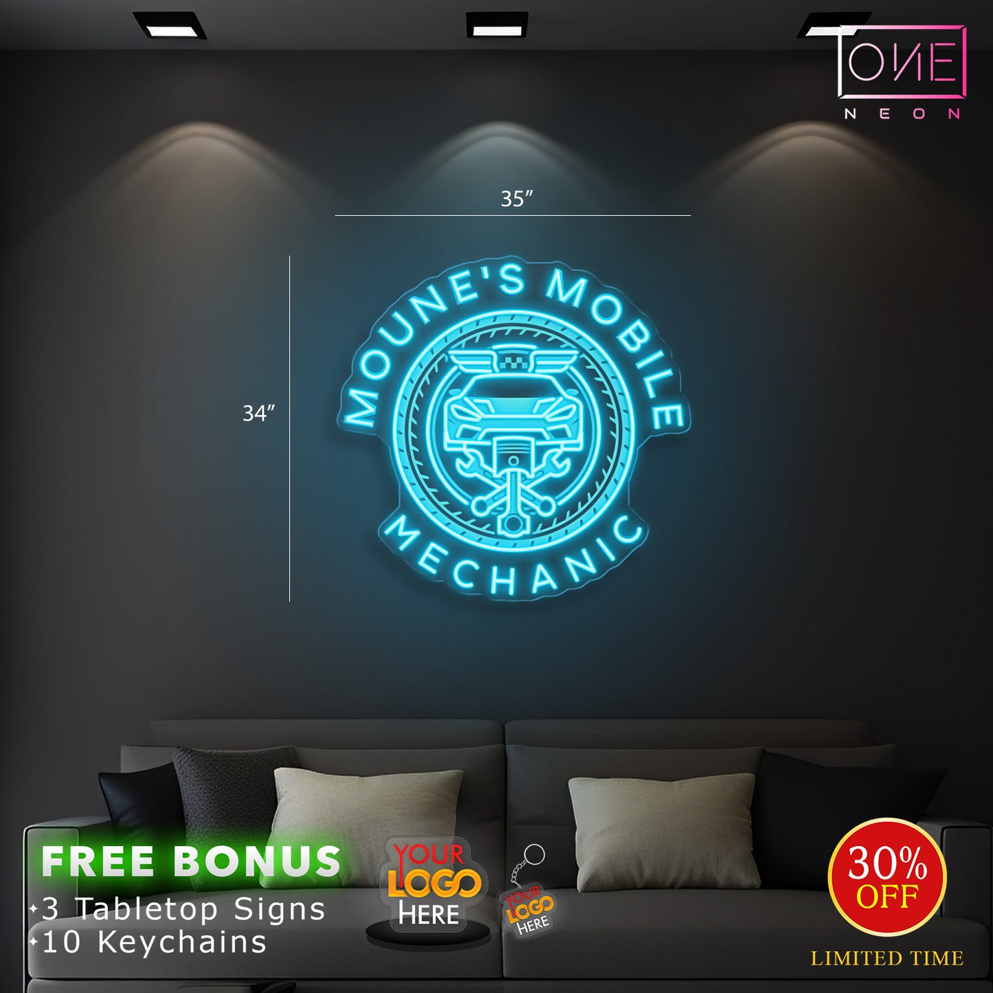 MOUNE'S MOBILE MECHANIC | LED Neon Sign
